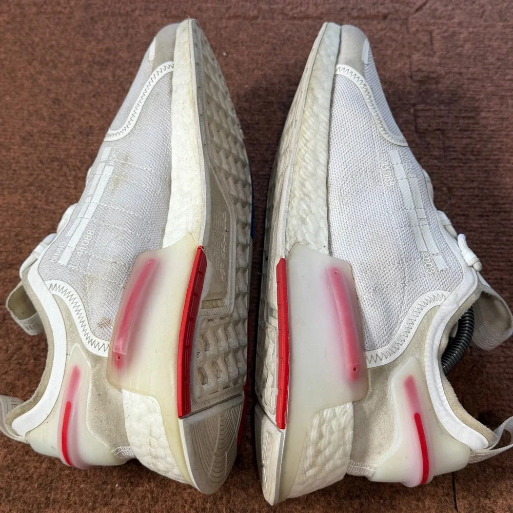 Adidas NMD_V3 Mens Cloud White Solar Red Blue Running Shoes GX3373 Size 11.5